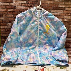 MEMBER ONLY X Looney Tunes full zip windbreaker Jacket M